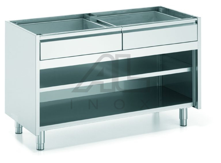 OFFENER SCHRANK MIT 2 SCHUBLADEN OBEN FÜR MODULARER TISCHAUFBAU – ACAnC( EX C2CVA)