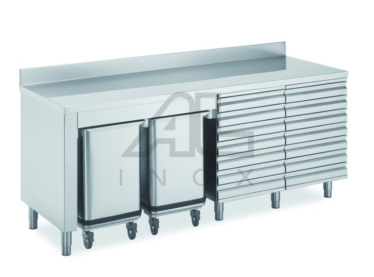 SCHUBLADENSCHRANK MIT 7 SCHUBLADEN FÜR MODULARER TISCHAUFBAUEN40/80 – CSC7