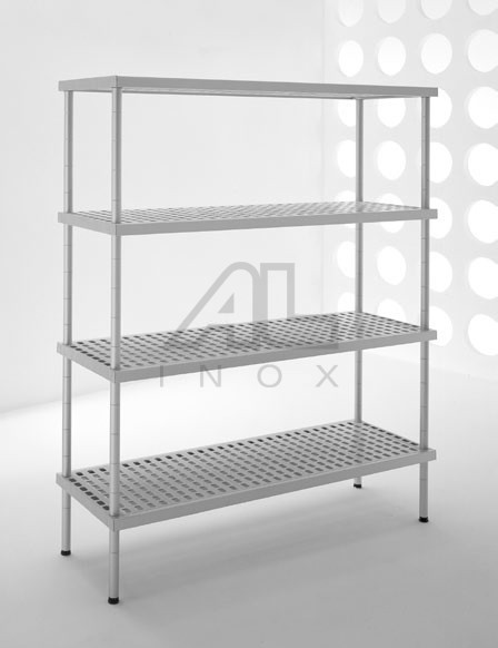 SCAFFALE MONTAGGIO RAPIDO IN ALLUMINIO E 4 RIPIANI IN POLIETILENE – SRA
