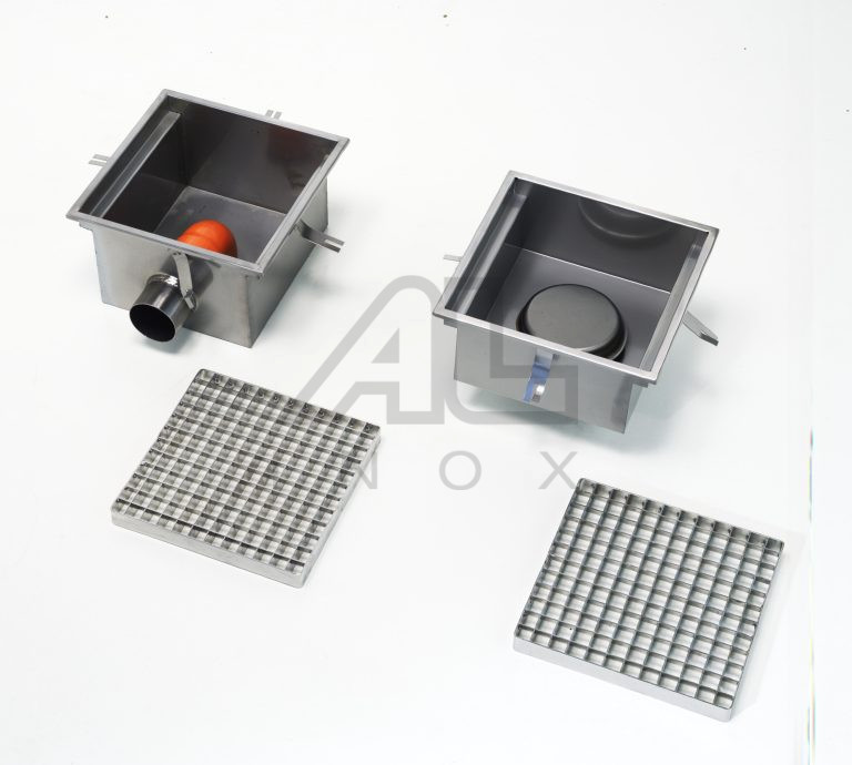 Vasca a pavimento con grigliato in acciaio inox – VP